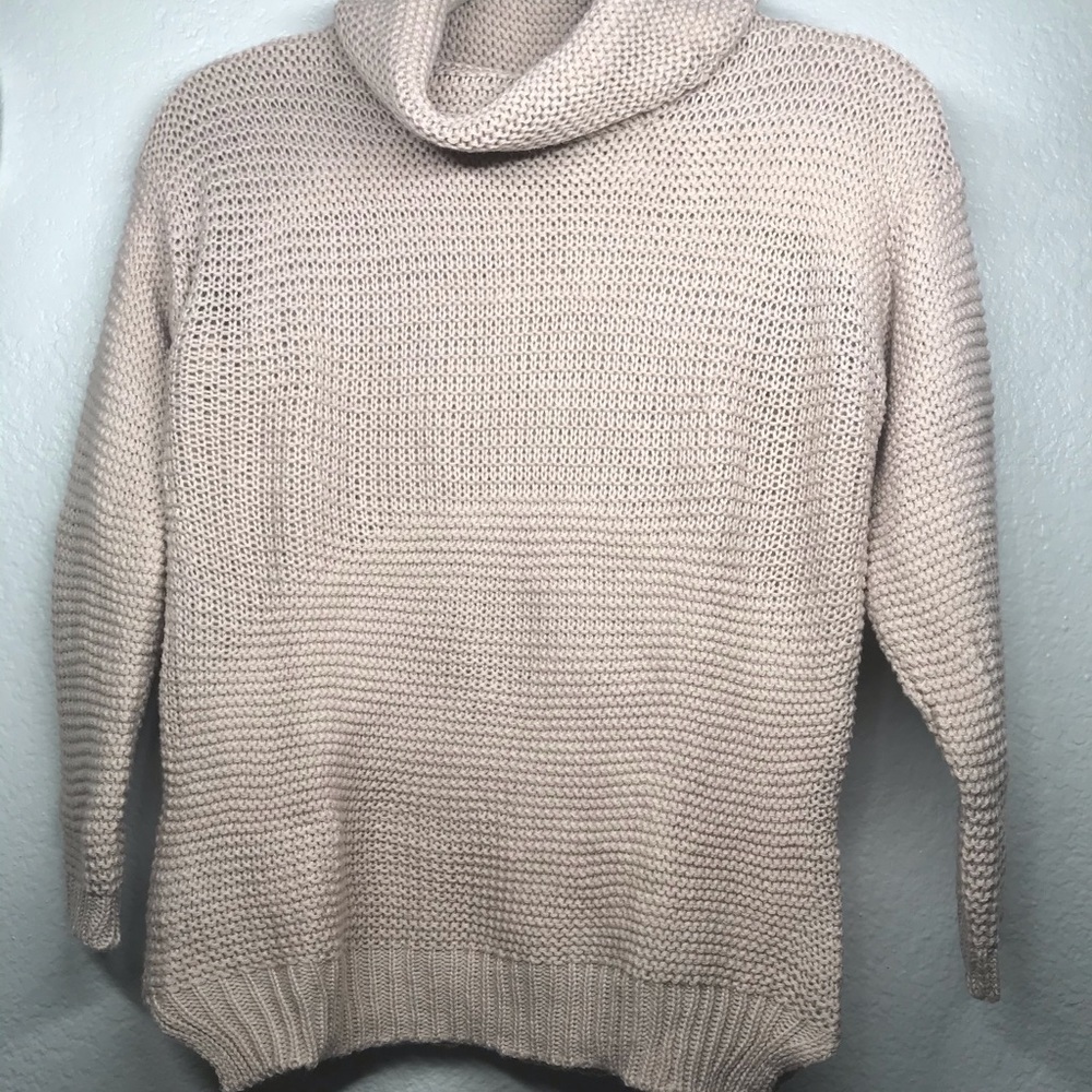 Mauve Pink Knit Turtleneck Sweater - Picture 5 of 8